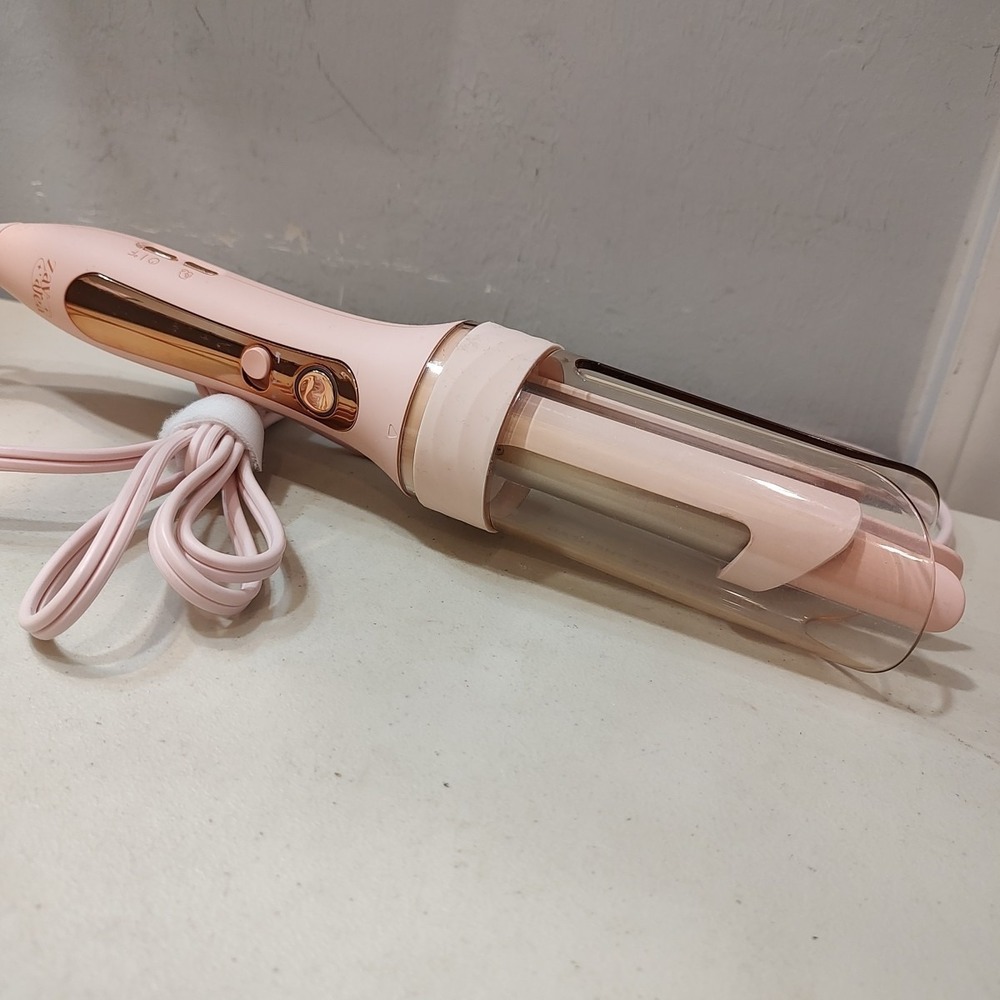 Zavarea Automatic Hair Curler Anti-Tangle Curling Iron 1" Barrel & 3 Temp Pink